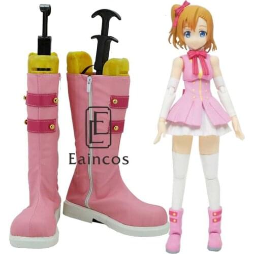 Anime Love Live! Start dash!!Kousaka Honoka Pink Boots Cosplay Party Shoes Custom-made