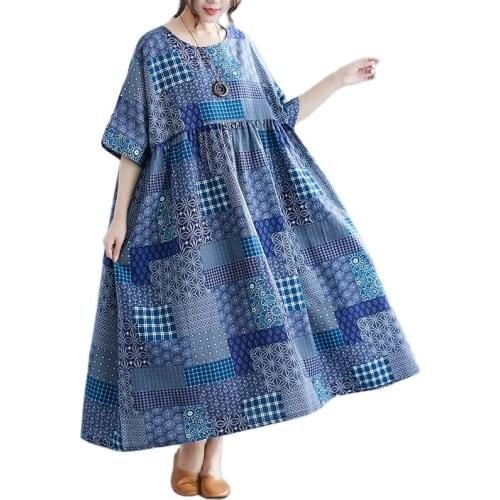 ARCSINX Mori Girl Womens Dress Large Size 4XL 5XL 6XL Casual Korean Oversized Dresses For Women Cotton Sundress Female Summer