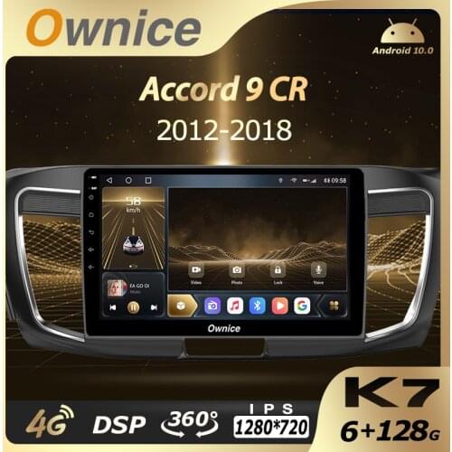 K7 Ownice Android 10.0 6G 128G Car Radio Stereo 360 Panorama for Honda Accord 9 CR 2012-2018 Auto 1280*720 4G LTE Quick Charge