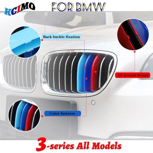 3pcs ABS For BMW G20 E90 E91 E92 E93 F30 F34 E46 Coupe 3 Series GT Car Racing Grille Strip Trim Clip M Performance Accessories
