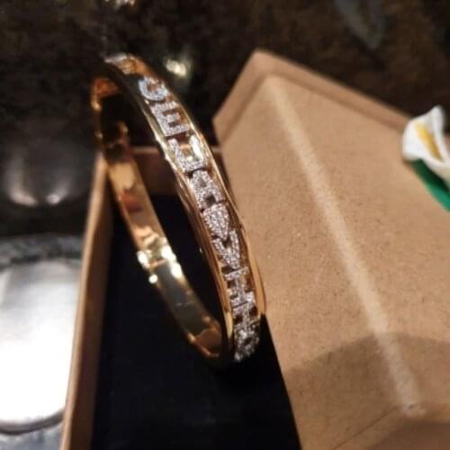 DIY Zirconia A-Z Letters Men Bracelets with Custom Name Personalized Bracelet with Slide Name Women Bangles Undefined Jewelry