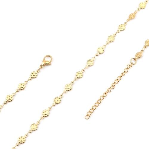 304 Stainless Steel Fashion Dainty Initial Chain Necklace Gold Color Choker Necklace For Women Pendant Jewelry Gift ,1 Piece