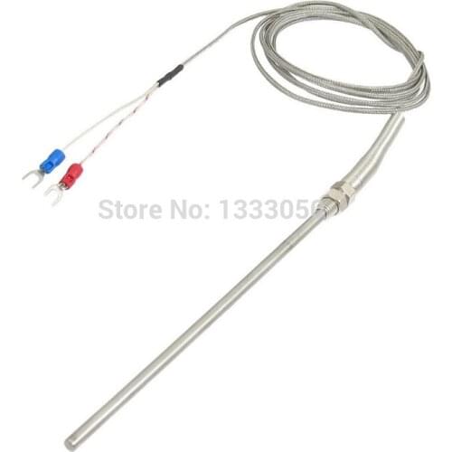Free Shipping K Type 0-400C 150mm Probe Long 3 Cable Thermocouple Sensor 2M