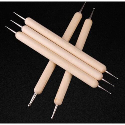 Wooden Creasing Pen Round Head Creasing Pen Pottery Tools Point Drill Pen Point Flower Pen Drawing Pen Quilting Paper Tool