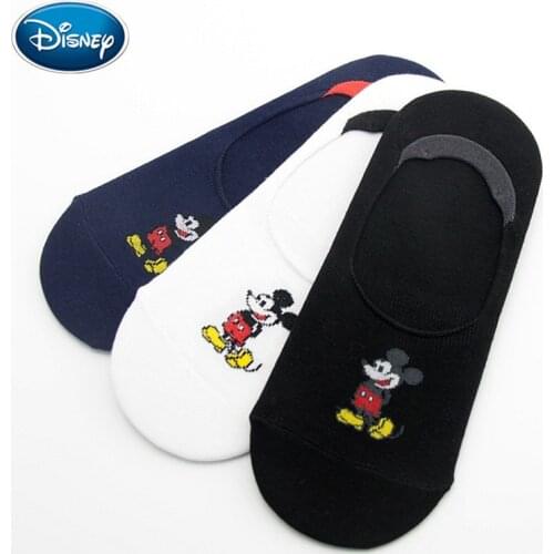 Disney Women Summer Cartoon Cotton Thin Boat Socks Creative Casual Cotton Funny Mickey Socks for Female Cute Kawayi Girl