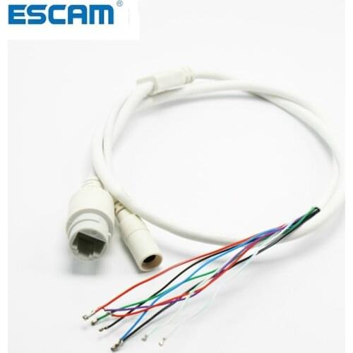 ESCAM High Quality 9-Pin IP Camera Module Network Cable Pigtail 80cm 1/2/3/6 PoE RJ45 DC12V Power Supply 4In1 Waterproof Kit