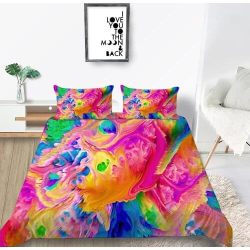 Artistic Bedding Set Girls Creative Fantasy 3D Duvet Cover Colorful Queen King Twin Full Single Double Unique Design Bed Set