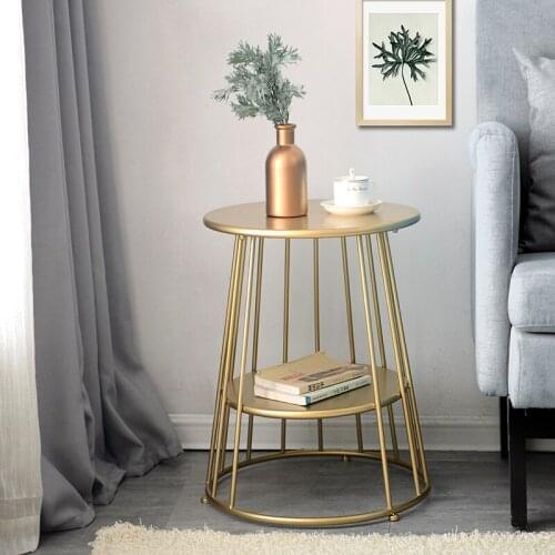 Creative Nordic round table coffee table wrought iron modern living room bedroom meeting side mini balcony corner reading table