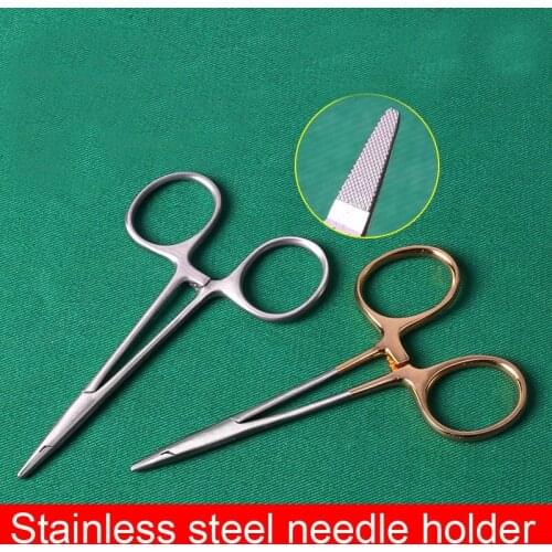 Health Stainless steel needle holder needle clamp double eyelid needle holder cosmetic plastic surgery tool 10cm needle clamp