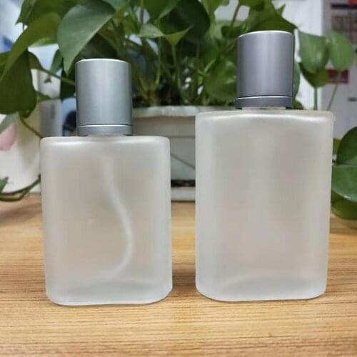 30ml 50ml Thick Frosted Glass Refillable Perfume Bottle Sprayer Gold Sliver Cap Empty Container Perfume Bottle Atomizer Portable