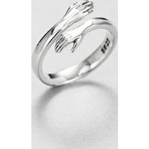 Trendy Hug Rings For Women Men Teenagers S925 Silver Open End Trendy Fashion Korean Style Party Wedding Engagement Jewelry