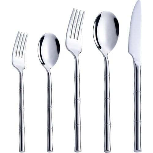 Stainless Steel Dinner Silver Gold Dinnerware Set Knife Fork Coffee Spoon Anti-slip Cutlery Set Kitchen Durable Tableware Kit