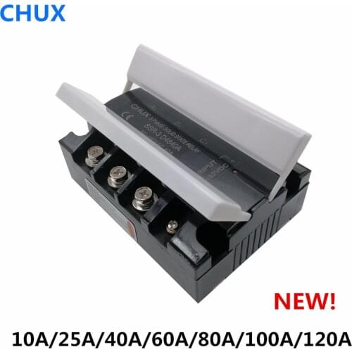 New CHUX SSR three Phases Solid State Relay 10a 25a 40a 60a DC to AC DA ZG33 3-32VDC SSR Relays