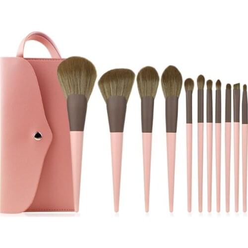 Professional Face Cosmetic Powder Makeup Brush Foundation Set Kit With Case Bag
