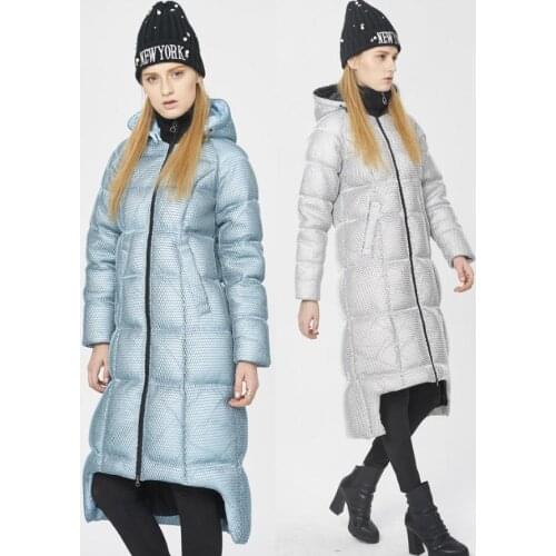 Can fit -30℃ Cold Winter thicker warm real duck down coat Fashion female plaid design longer hooded warm down coat wj1583