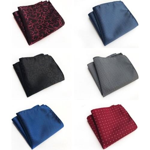 Luxury Mens Handkerchief Polka Dot Striped Floral Printed Hankies Polyester Hanky Business Pocket Square Chest Towel 25*25CM
