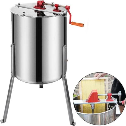 Manual Honey Extractor 4 Frame Bee Extractor Stainless Steel Honey Spinner with Stand Beekeeping Equipment