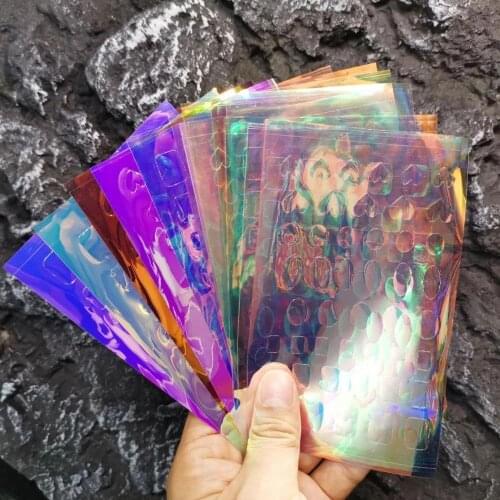 Self-Adhesive Nail Art Decoration Cellophane Paper Aurora Nail Foils Laser Nails Film Effect Nail Cube Sticker