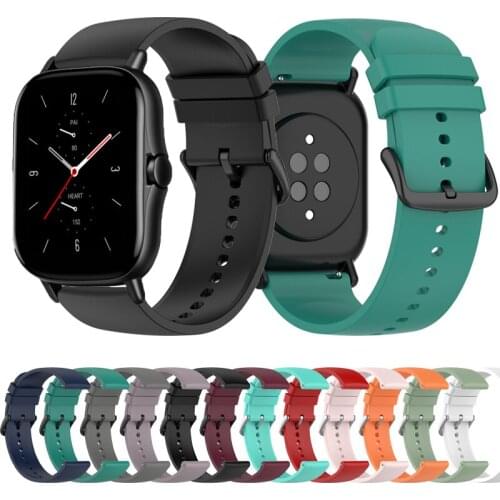 20mm/22mm Silicone band For Amazfit GTS/2/2e/GTS2 Mini/GTR 42mm/47mm/GTR2/2e/stratos 2/3 Smart Watch Bracelet Amazfit bip strap