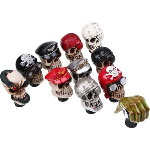 Universal Manual Gear Shift Knob Skull Pirate Pilot Series Gear Stick Shifter Replacements Car Accessories