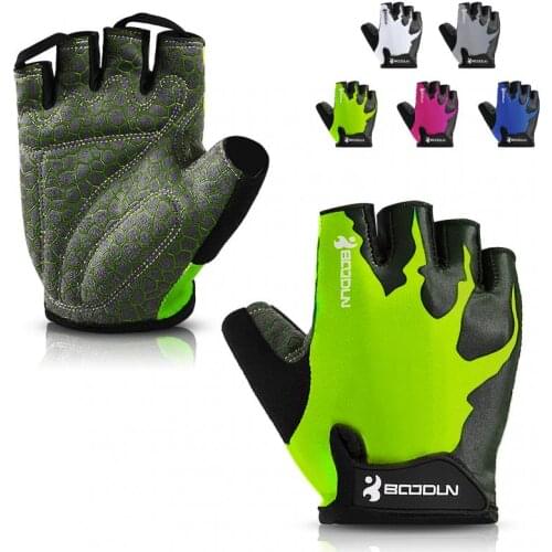 Cycling Gloves Anti-skid Cycling Half Finger Gloves Shock Absorbing Padded Weight Lifting Gloves Outdoor Breathable MTB Gloves