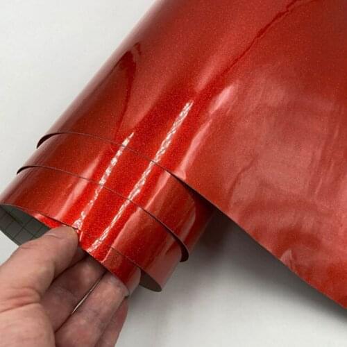 Premium High glossy Red Diamond pearl glitter wrapping vinyl film Glossy red diamond glitter car sticker