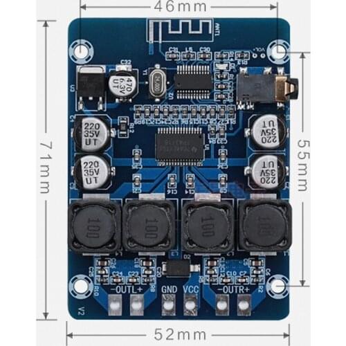 Xh-m314 Ultra Clear Bluetooth Digital Power Amplifier Tpa3118 Dual 45W Audio Amplifier Module Aux Decoding