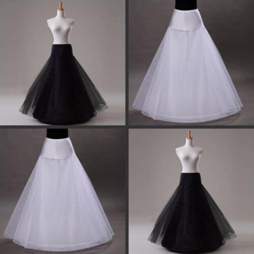 Black or White Tulle Bridal Petticoat for Wedding Dress Long Crinoline Woman Underskirt Girls Hoop Skirt Pettycoat
