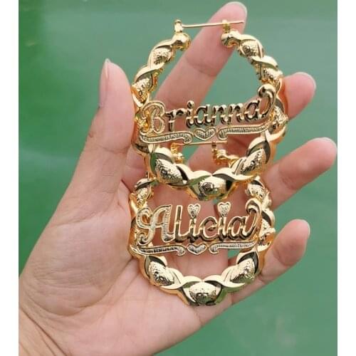 3UMeter Custom Letter Name Earring 18K Gold XoXo Hoop Earring Personality Hiphop Women Fashion Earrings Dropshipping
