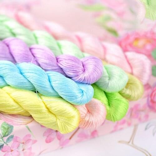 1pcs 100% silk thread hand embroidery embroider cross stitch 400m silk embroidery thread Makaron colors/8 pure colors