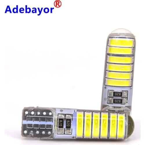 1000pcs New T10 Silicone case LED 7020 12 SMD LED 7014 194 W5W Car Side Wedge Light Lamp Bulb Cold White 6500K Car styling 12V