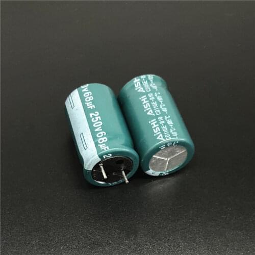 2Pcs/20Pcs 68uF 250V Aishi CD11GE Series 16x25mm Long Life 250V68uF Aluminum Electrolytic capacitor