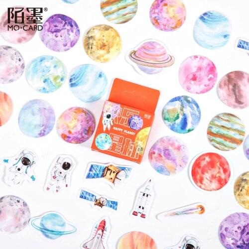 46pcs /Pack Happy Planet Starry Sky Pocket Diary DIY Decorative Sealing Sticker