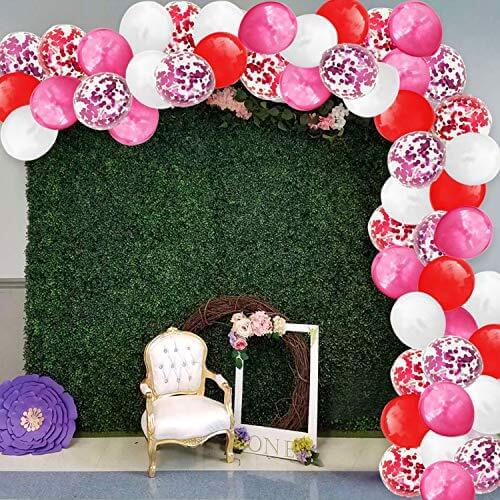 52Pcs/lot Red Confetti Balloons Arch Burgundy Pink White Balloon Garland for Valentines Day Bridal Wedding Party Decor Supplies