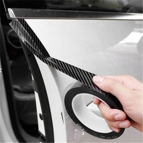 3/5/7/10cm*3M Carbon Fiber Car Sticker Paste Protector Strip Car Door Sill Side Mirror Anti Scratch Tape Waterproof Protect Film