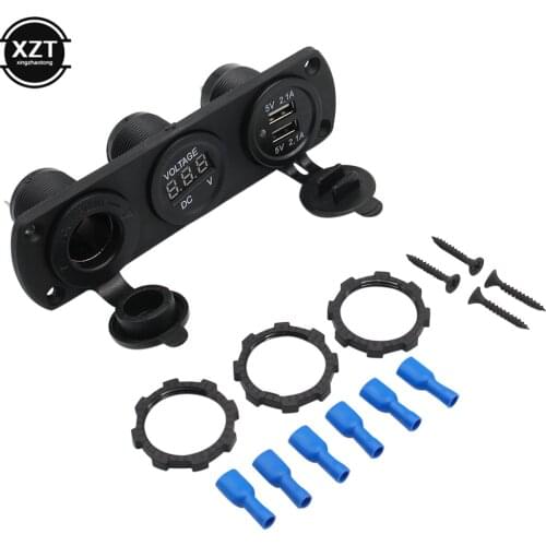 Dual Car USB Adapter Charger Socket Cigarette Lighter Socket 12V 4.2A Fast Phone Chargeur USB 12V Voiture Voltmeter USB Charger