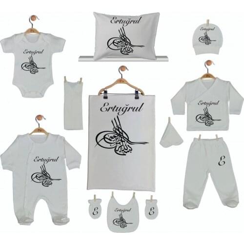 Hospital Output Set New Born Baby Boy set 11 Piece set 100 Cotton Production Custom Name lettering Custom Pouch Baby kit 2021 summer