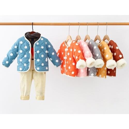 Anti-season new autumn and winter childrens down jacket boys and girls baby plus velvet liner jacket thick warm cotton coat