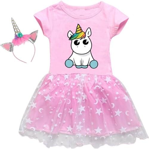 Girl Birthday Dress Unicorn Kids Dresses For Girls 3 4 5 6 7 8 9 10 11 12 Years Children Casual Wear Little Girls Summer Clothes