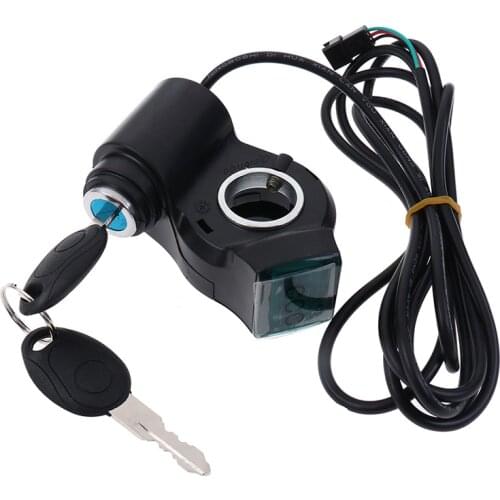 1Set Electric Bicycle Thumb Throttle Voltmeter Digital Voltage Display Switch Power with Key Lock Bike Finger Thumb Throttle