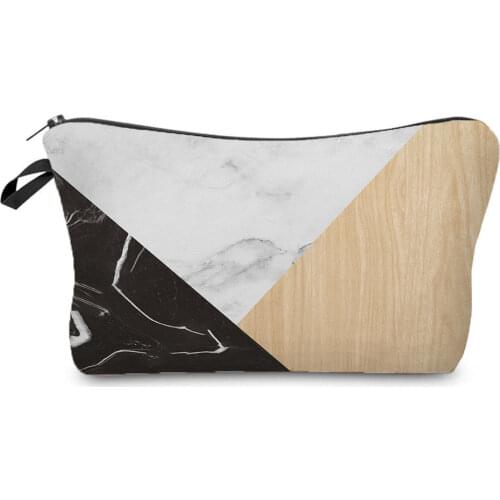Marbling Patchwork Printed Cosmetic Bags Casual Creativity Women Makeup Bag Mini Clutch Phone Bag Portable Travel Storage Bag