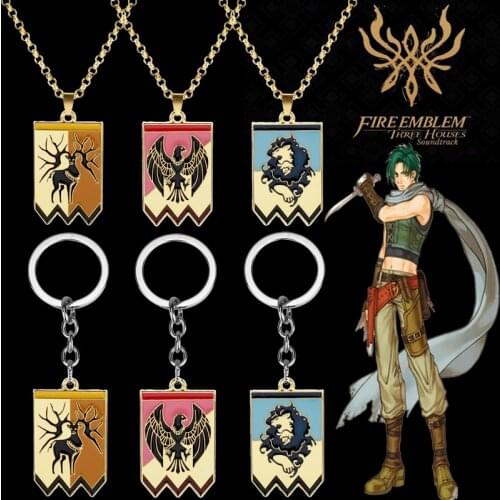 Cosplay Necklace Game Fire Emblem Three Houses Badge Pendant Necklace Lion Deer Hawk Shape On Tag Jewelry Cute Gifts for Friends
