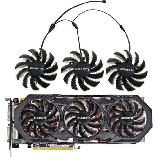 3pin T128010SM PLD08010S12H Cooler Fan for Gigabyte GV-N970WF3OC-4GD GTX970 Graphics Video card Cooling fan