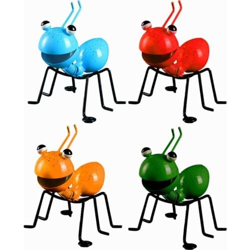 Metal Ant Fairy Garden Decoration Wall Art 3D Sculpture Miniature Figurines Patio Craft Yard Outdoor Hanging Home Decor Ornament