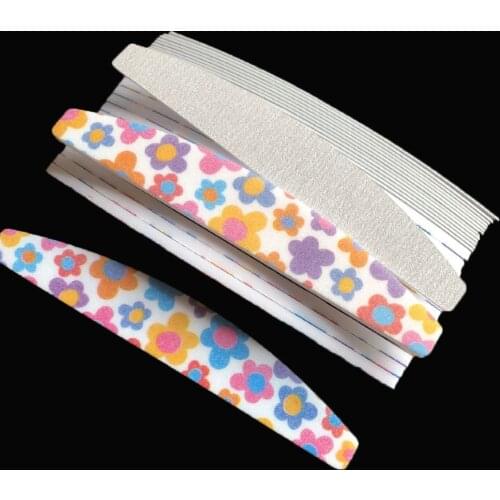 1pc metal base with 30 pcs replacement pads sanding file removable pads halfmoon shape nail file