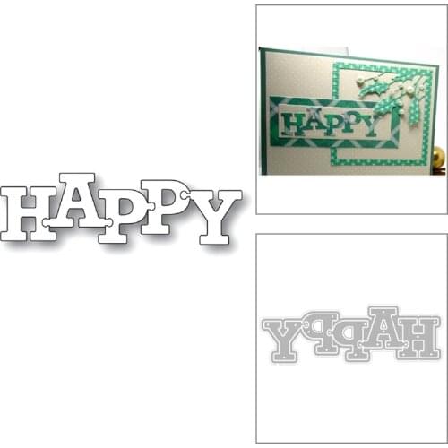 2020 New Capital English Sentiment Letter Words Happy Metal Cutting Dies For Making Greeting Card Paper Scrapbooking No Stamps