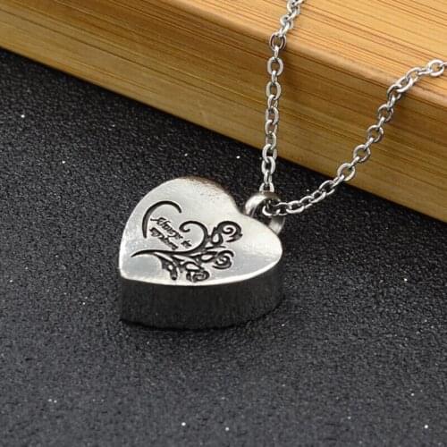 316 Stainless Steel Heart Urn Necklace For Ashes - Cremation Jewelry Keepsake Memorial Pendant Gift