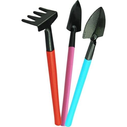 Portable Garden Tools 3PC/Set Mini Gardening Hand Kits Shovel Rake Spade With Handle For Small Flower Plants Gardening Tools
