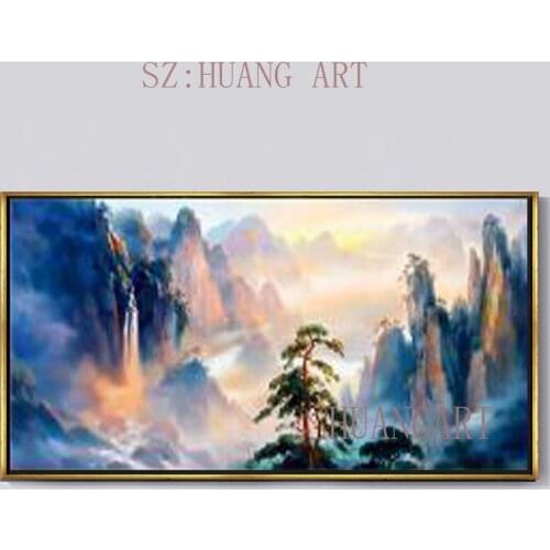 Selling hand-painted original high quality landscape painting modern oil painting decorative hall hotel sofa large murals