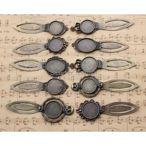Fit 18 20 18*25 Mix Fashion Zinc Alloy Retro Bronze Bookmarks with Frame Bezel Setting DIY Handmade Jewelry Accessories K01758